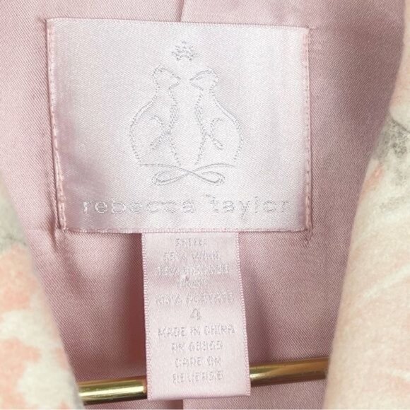 Rebecca Taylor Wool Gray Pink Floral Blazer Single Breast Coat 4 - Picture 7 of 7